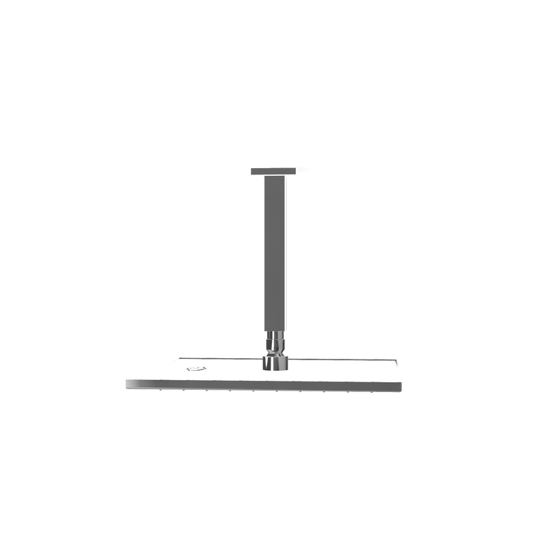 Treemme Q30 IT6510CCZZZZ soffione 30x30 a soffitto Cromo Lucido, dettaglio ravvicinato della finitura e del marchio...