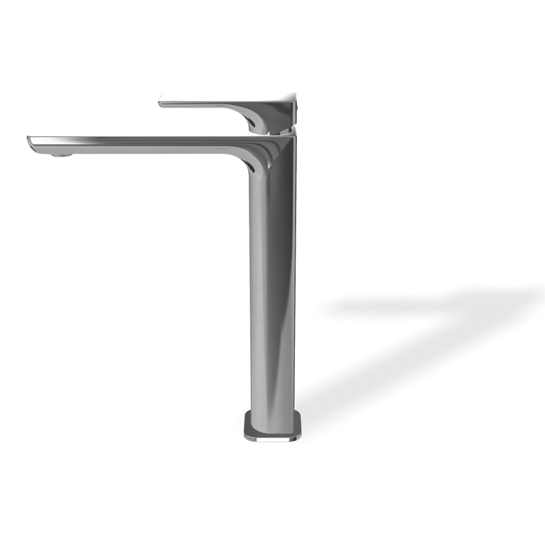 Treemme Hask IT6A18CCHAZZ miscelatore monocomando lavabo Cromo Lucido, vista frontale su sfondo bianco - Rubinetterie Treemme