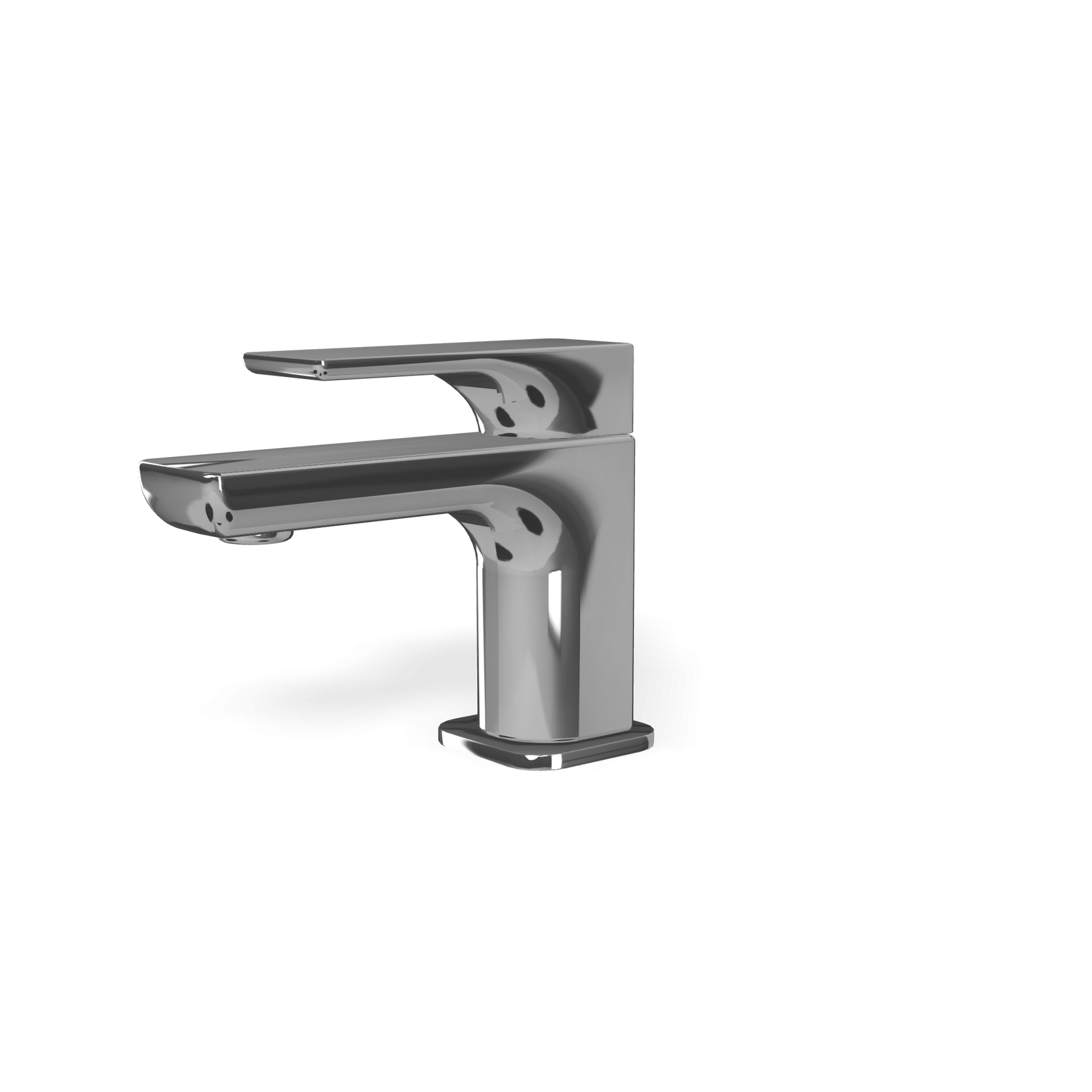 Treemme Hask rubinetto lavabo monocomando acqua fredda cromo Cromo Lucido, vista laterale del profilo e della forma...