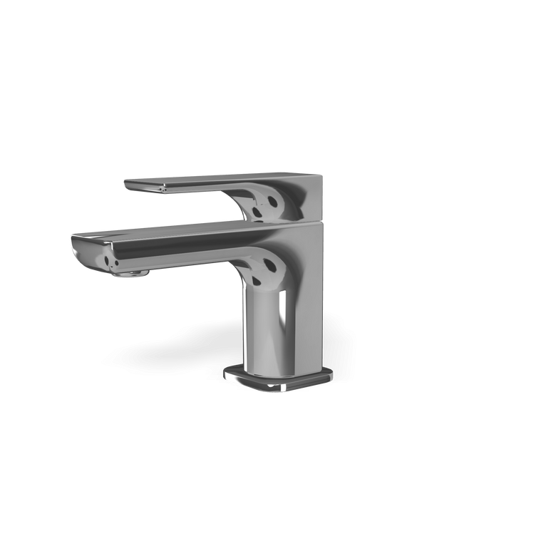 Treemme Hask rubinetto lavabo monocomando acqua fredda cromo Cromo Lucido, vista laterale del profilo e della forma...