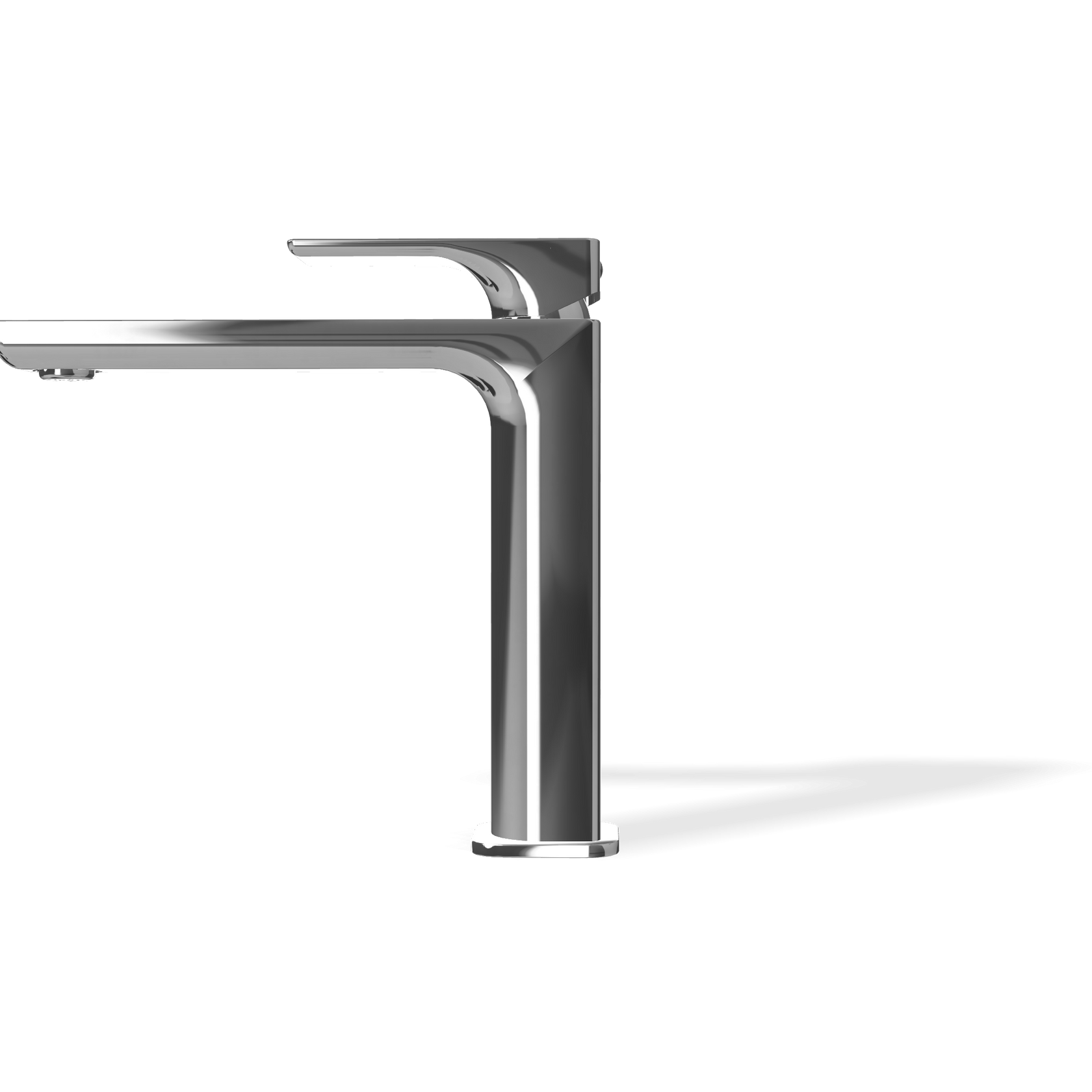 Treemme Hask miscelatore lavabo alto monocomando 160mm Cromo Lucido, vista frontale su sfondo bianco - Rubinetterie Treemme