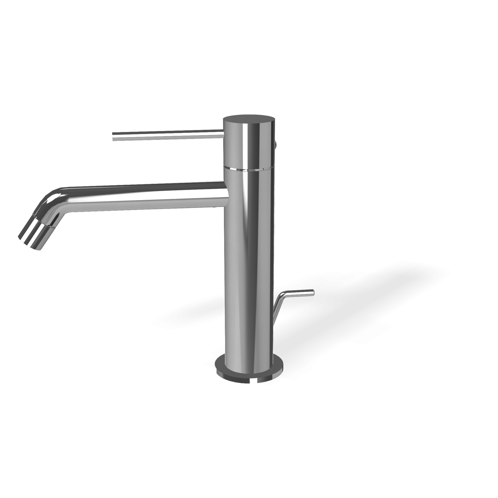 Treemme Up+ IT6B10CCUPCL miscelatore monocomando lavabo Cromo Lucido, vista frontale su sfondo bianco - Rubinetterie Treemme
