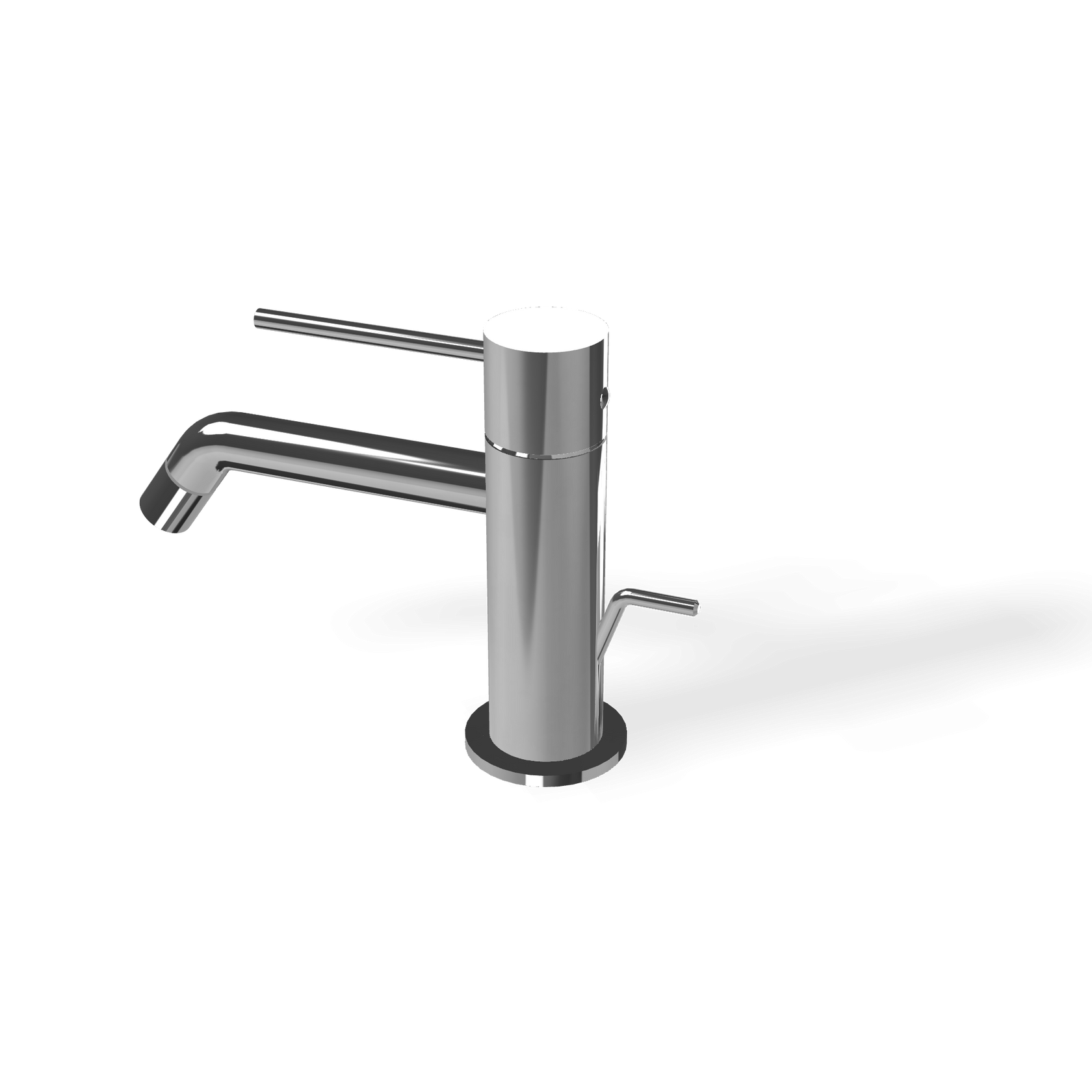 Treemme Up+ miscelatore lavabo monocomando con leva stick Cromo Lucido, vista frontale su sfondo bianco - Rubinetterie...