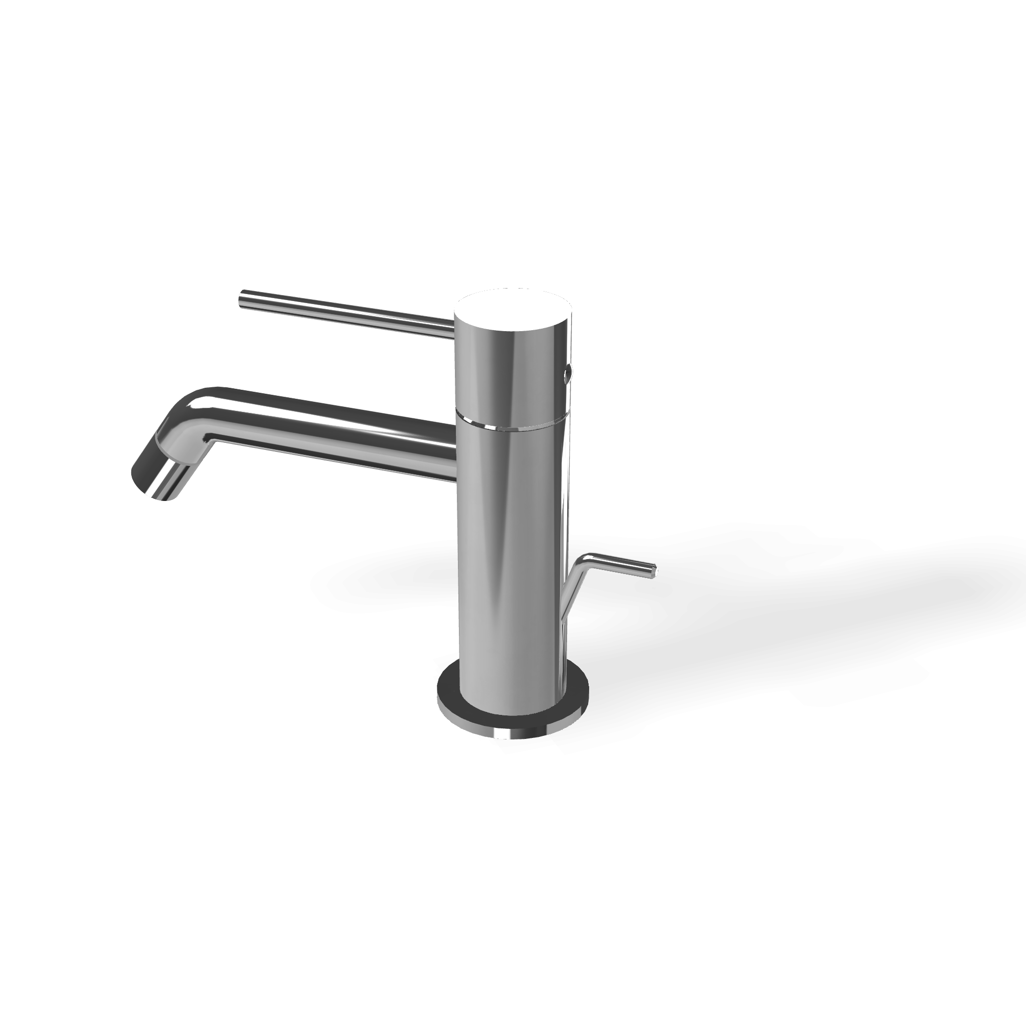 Treemme Up+ miscelatore lavabo monocomando con leva stick Cromo Lucido, vista frontale su sfondo bianco - Rubinetterie...