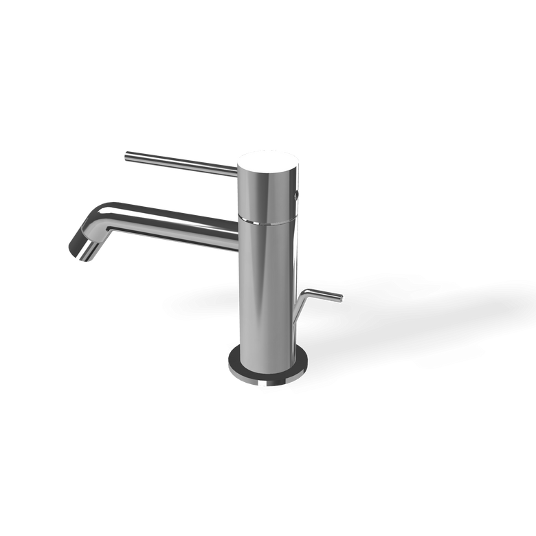 Treemme Up+ miscelatore lavabo monocomando con leva stick Cromo Lucido, vista frontale su sfondo bianco - Rubinetterie...