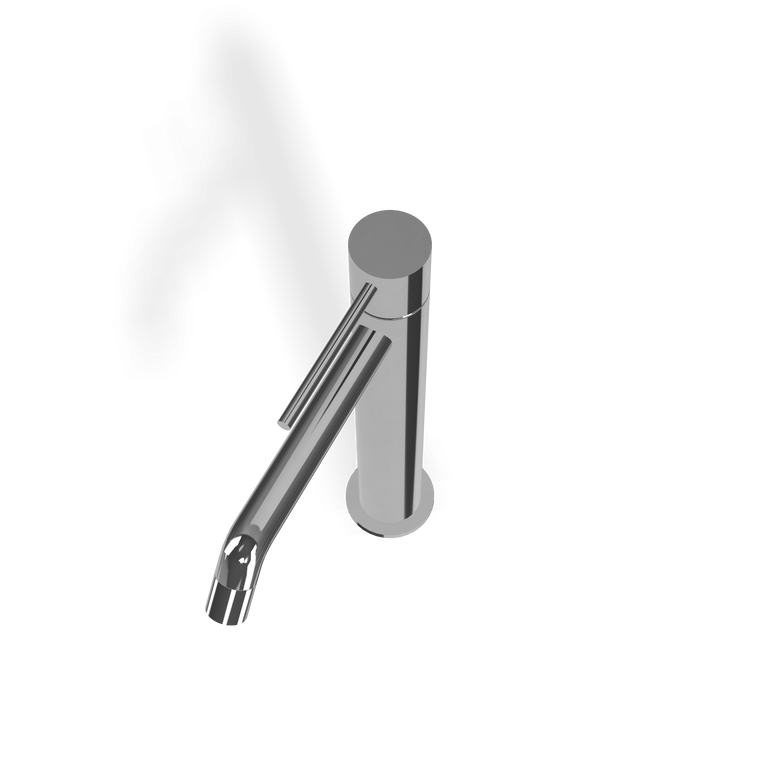 Treemme Up+ IT6B27CCUPCL miscelatore lavabo alto in ottone Cromo Lucido visto dall'alto con scarico e interno visibili...