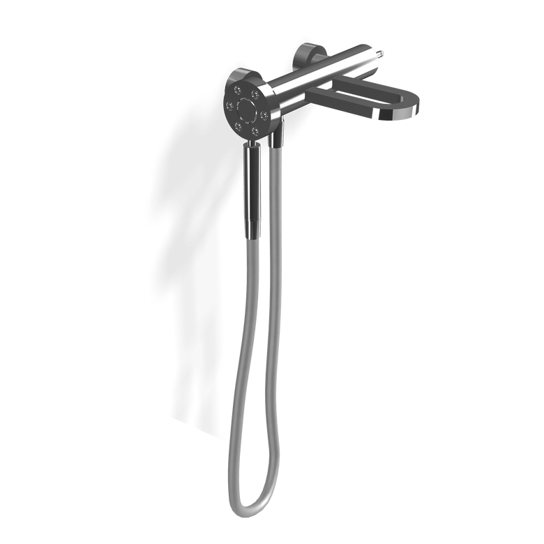 Treemme Philo IT7000CCPDZZ miscelatore monocomando esterno Cromo Lucido ambientato in box doccia con pareti in vetro...