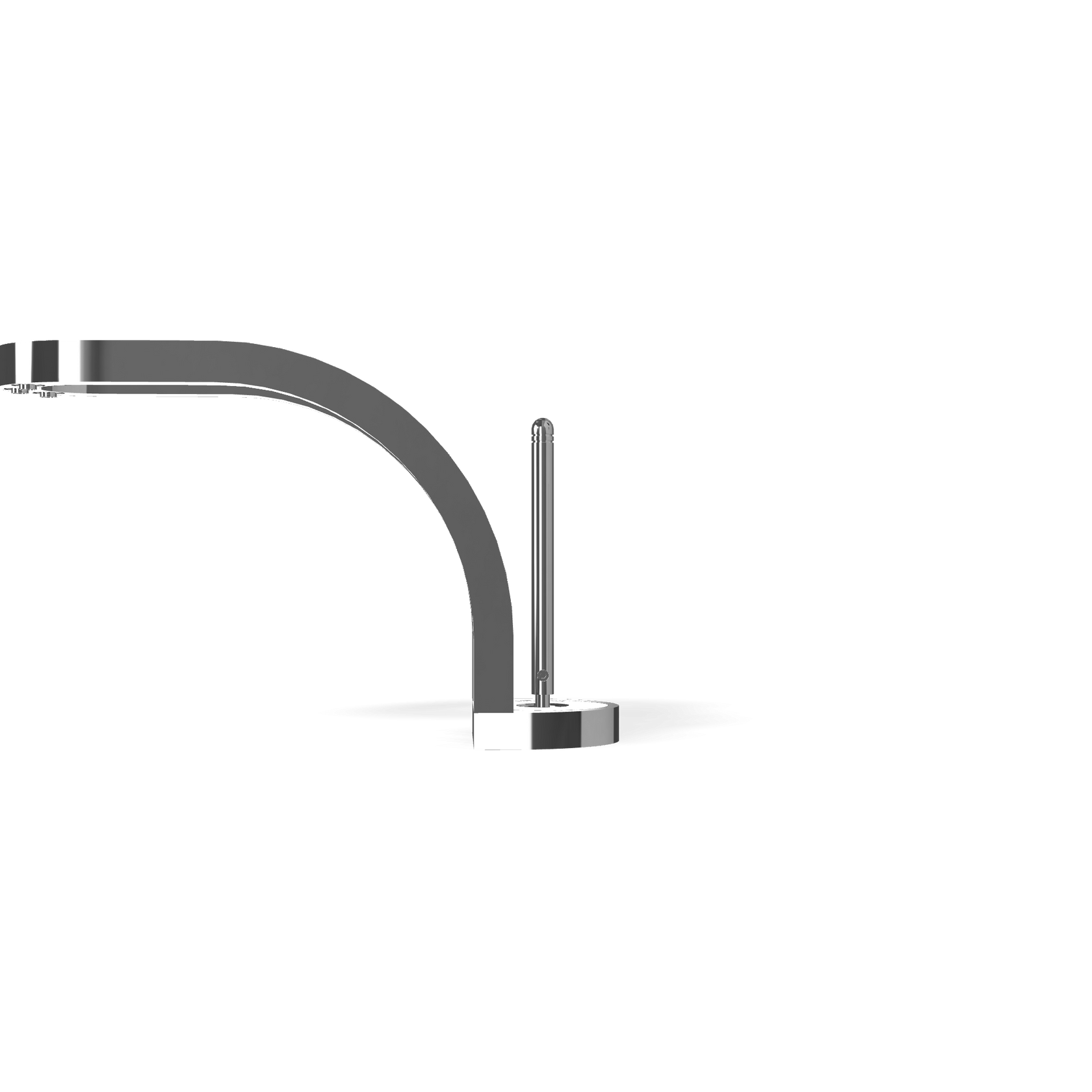 Treemme Philo miscelatore monocomando lavabo 122mm di Cromo Lucido, vista laterale del profilo e della forma...