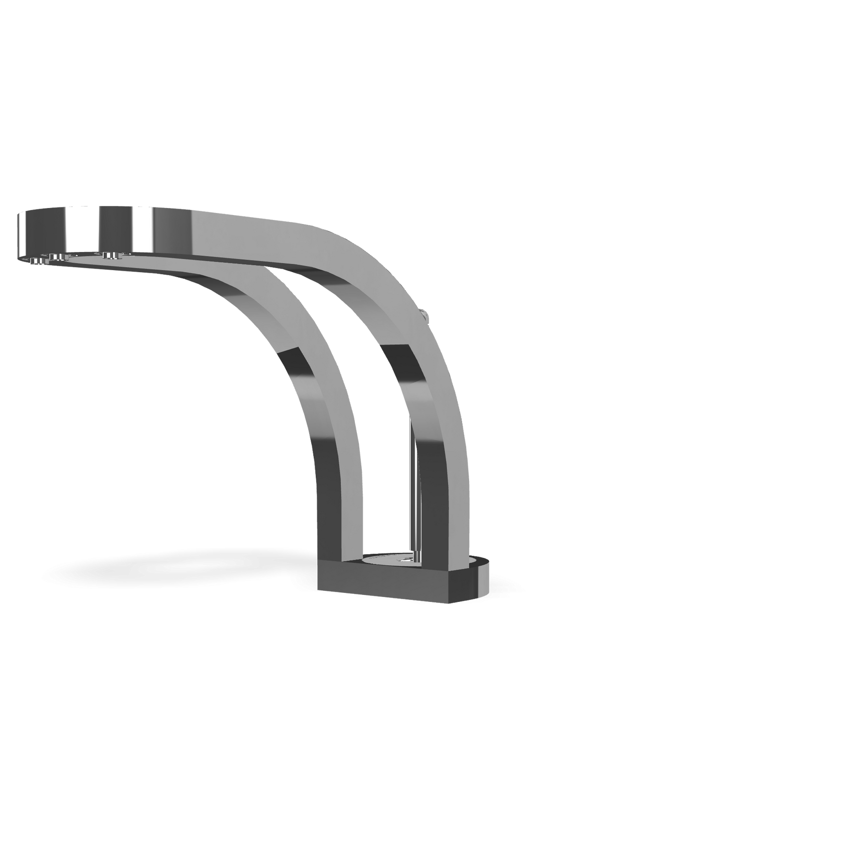 Treemme Philo miscelatore monocomando lavabo 122mm di Cromo Lucido, vista frontale su sfondo bianco - Rubinetterie Treemme