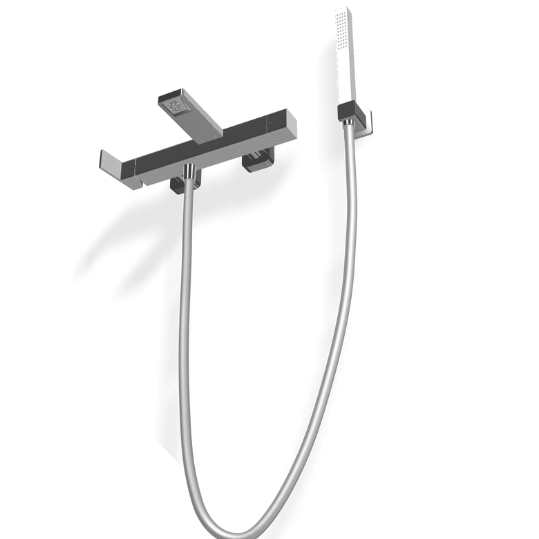 Treemme Pa36 IT8B00CCQFZZ miscelatore monocomando esterno Cromo Lucido ambientato in box doccia con pareti in vetro...