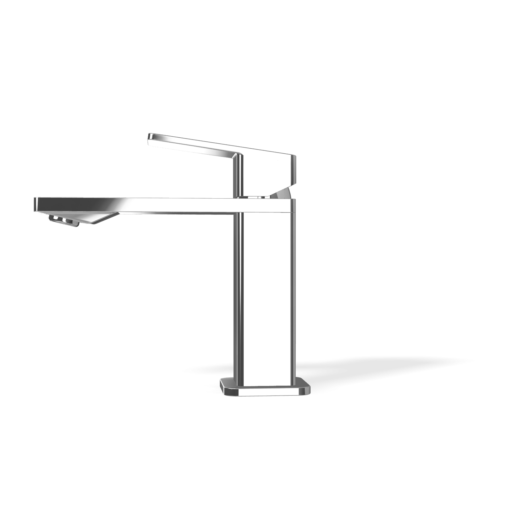 Treemme Pa36 miscelatore monocomando lavabo 104 mm cromo Cromo Lucido, vista frontale su sfondo bianco - Rubinetterie Treemme