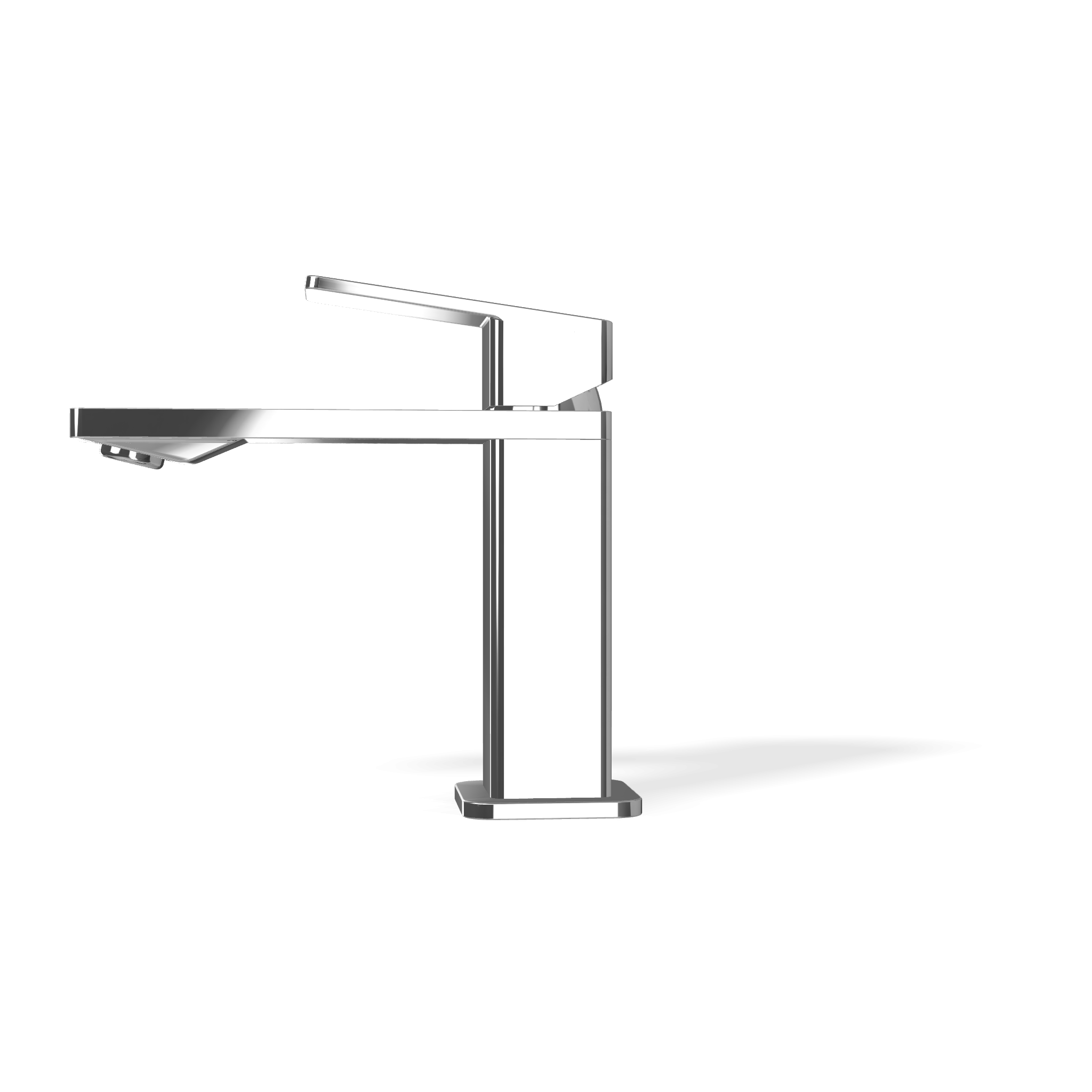 Treemme Pa36 miscelatore monocomando lavabo 104 mm cromo Cromo Lucido, vista frontale su sfondo bianco - Rubinetterie Treemme