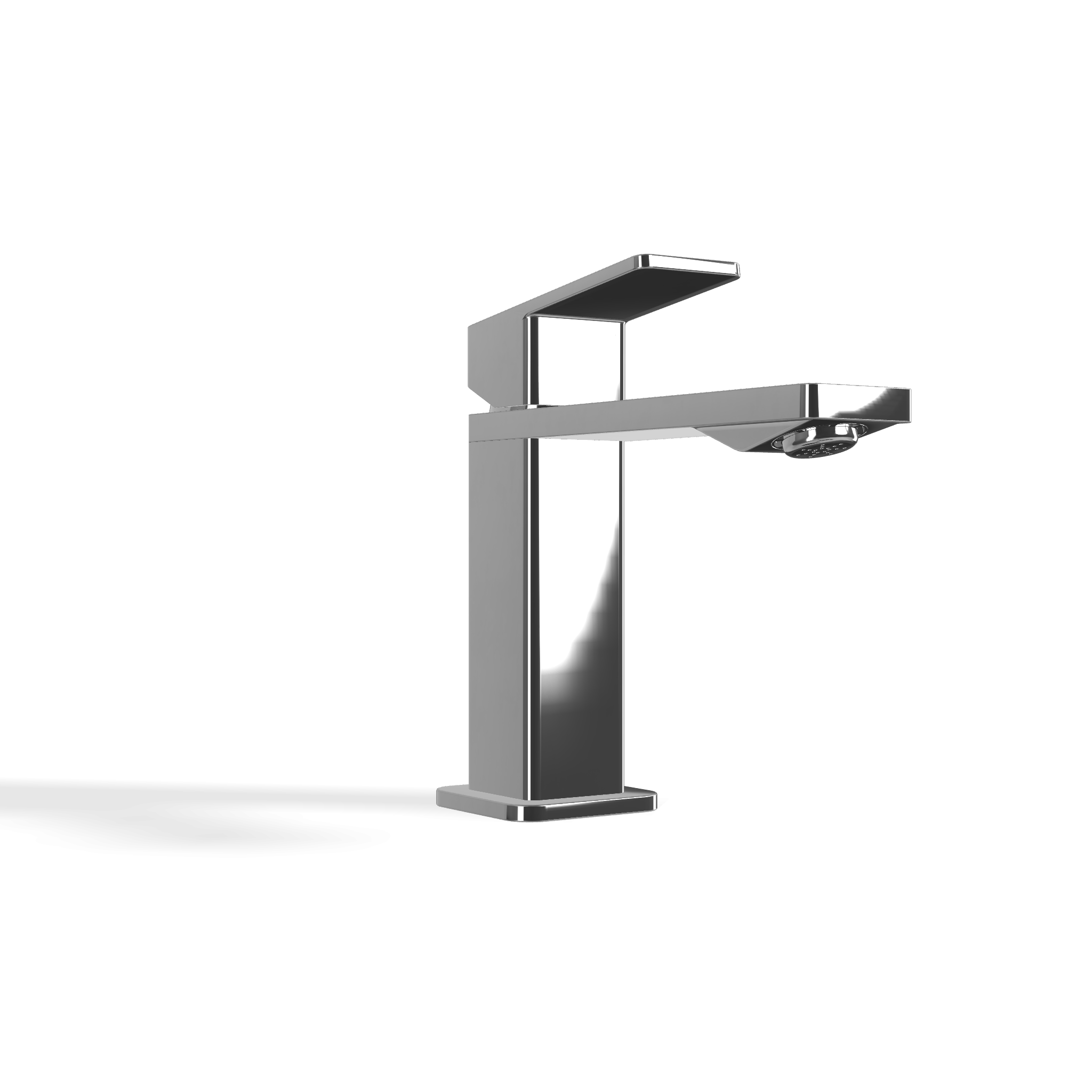 Treemme Pa36 miscelatore monocomando lavabo 104 mm cromo Cromo Lucido, vista laterale del profilo e della forma...