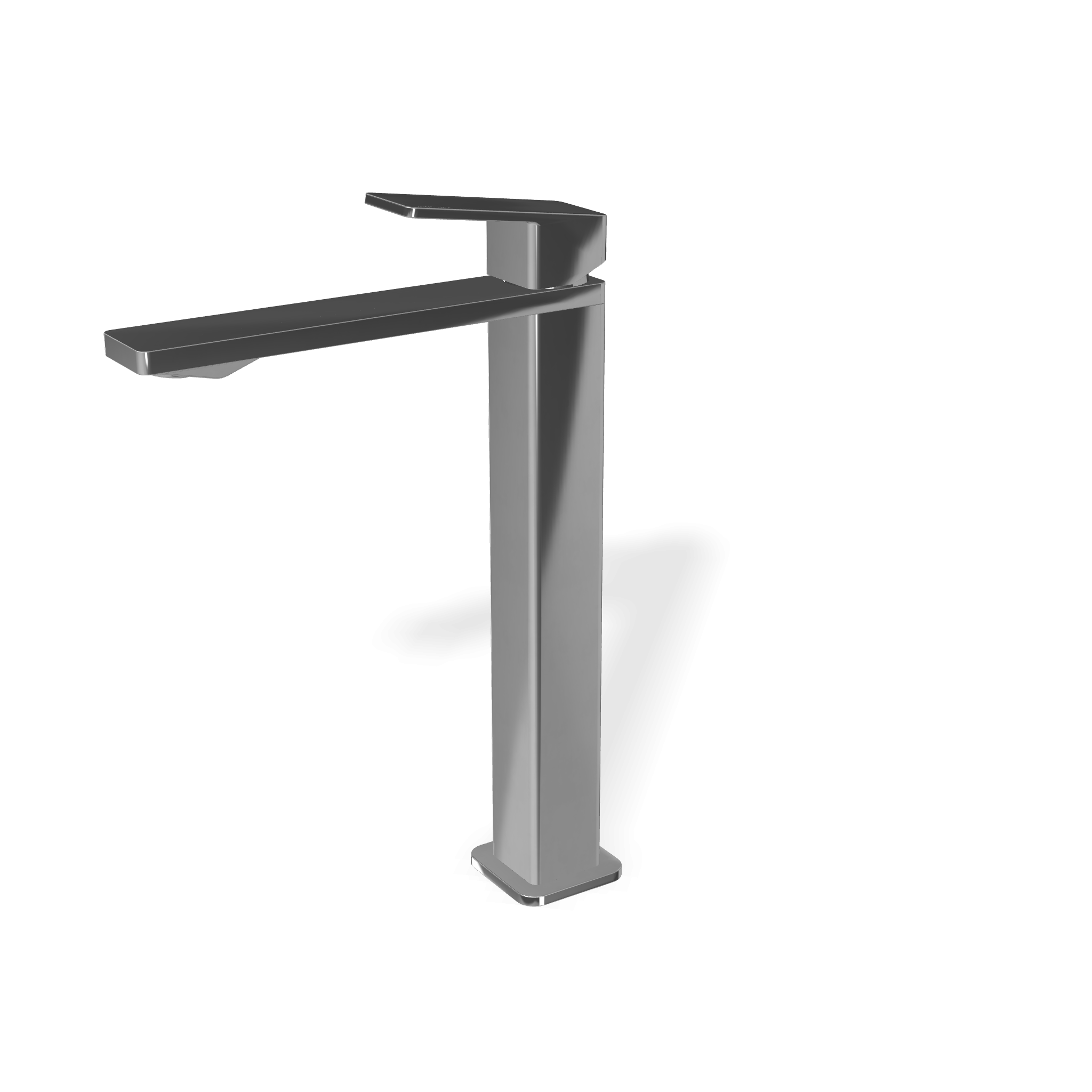 Treemme Pa36 Miscelatore monocomando lavabo 250 mm cromo Cromo Lucido, vista frontale su sfondo bianco - Rubinetterie Treemme