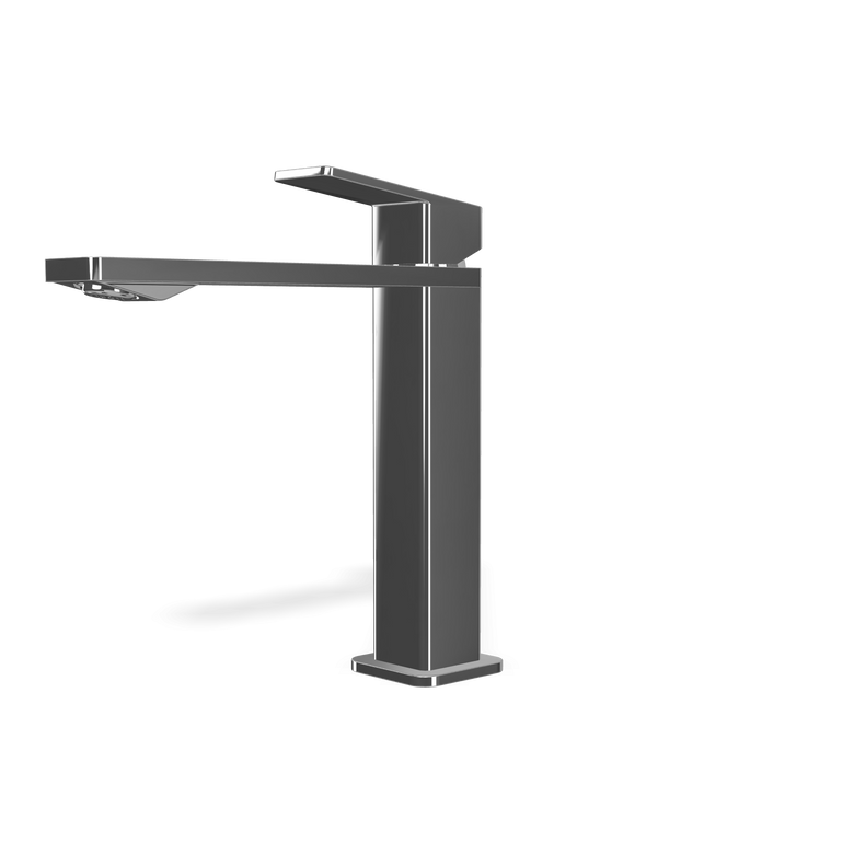 Treemme Pa36 Miscelatore lavabo monocomando 164mm cromo Cromo Lucido, vista laterale del profilo e della forma...