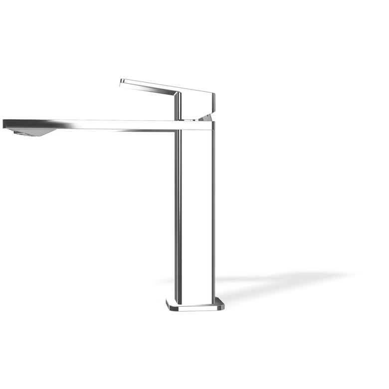 Treemme Pa36 Miscelatore lavabo monocomando 164mm cromo Cromo Lucido, vista frontale su sfondo bianco - Rubinetterie Treemme