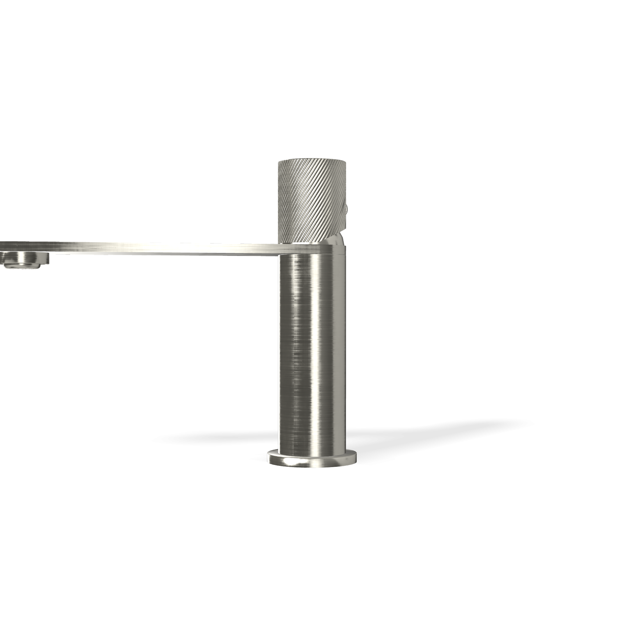 Treemme 3.6 IT9A11ISTZCL miscelatore lavabo con manopola Acciaio, vista frontale su sfondo bianco - Rubinetterie Treemme