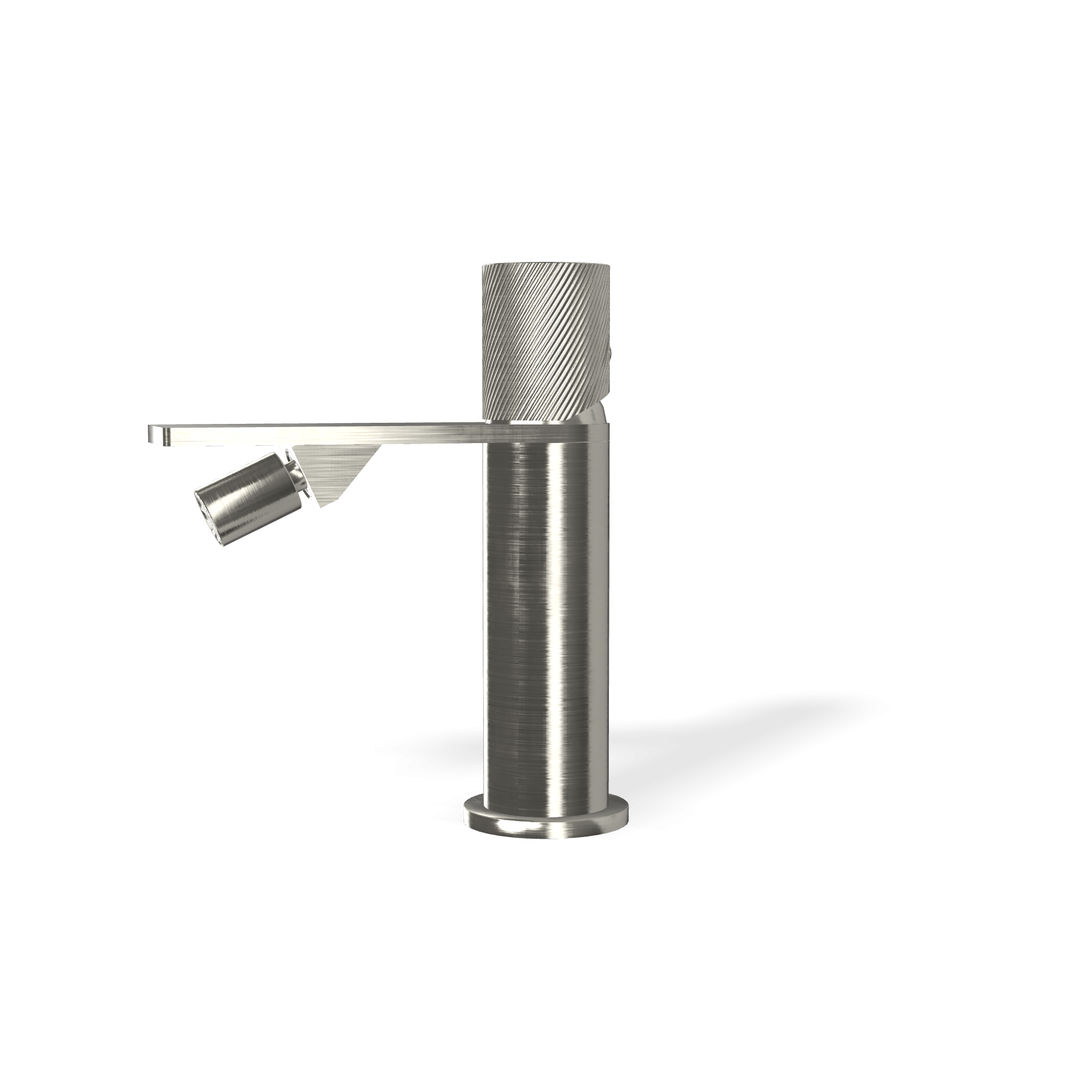 Treemme 3.6 miscelatore bidet con manopola zigrinata inox Acciaio, componenti inclusi smontati: corpo incasso, placca e...
