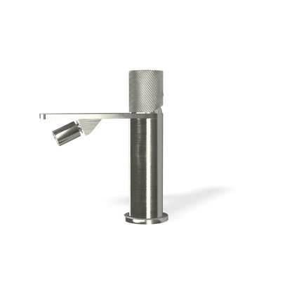 Treemme 3.6 miscelatore bidet monocomando con manopola zigrinata inox satinato