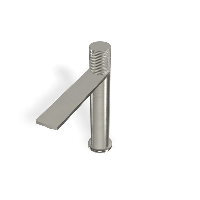 Treemme 3.6 IT9A27ISTZZZ miscelatore lavabo con maniglia Acciaio in acciaio inox e satinato ambientato su piano bagno con...