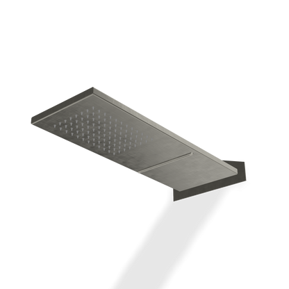 Treemme soffione doccia 74x17 rettangolare a parete con cascata e pioggia inox satinato