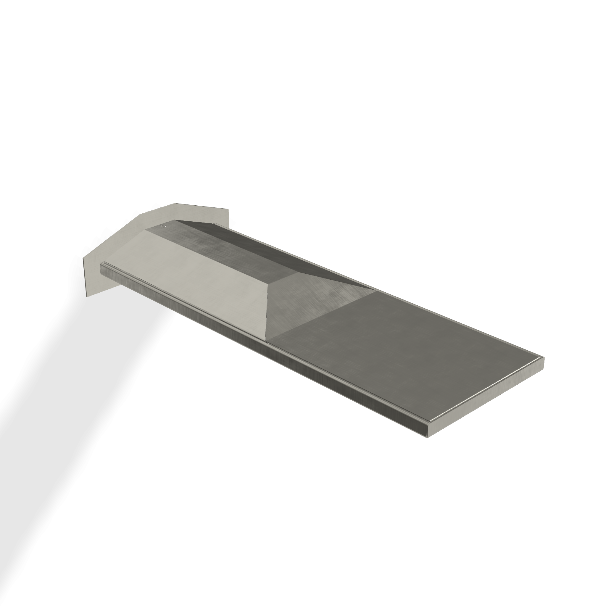 Treemme soffione doccia 74x17 rettangolare a parete con Acciaio, componenti inclusi smontati: corpo incasso, placca e...