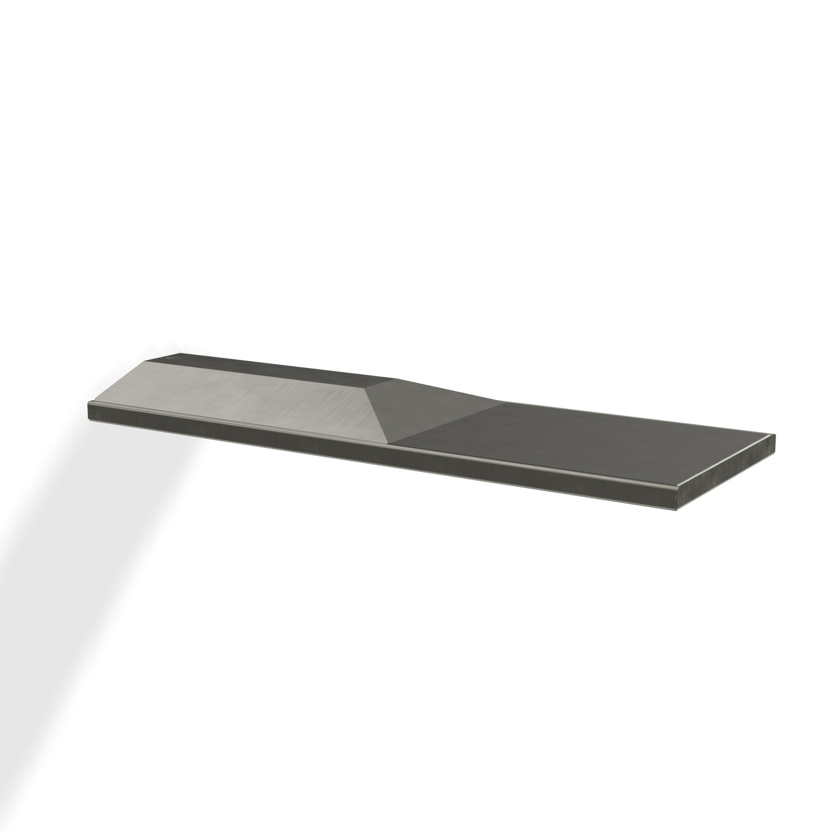 Disegno tecnico con quote di Treemme ITRTBR382IS soffione doccia 74x17 rettangolare a Acciaio - Rubinetterie Treemme