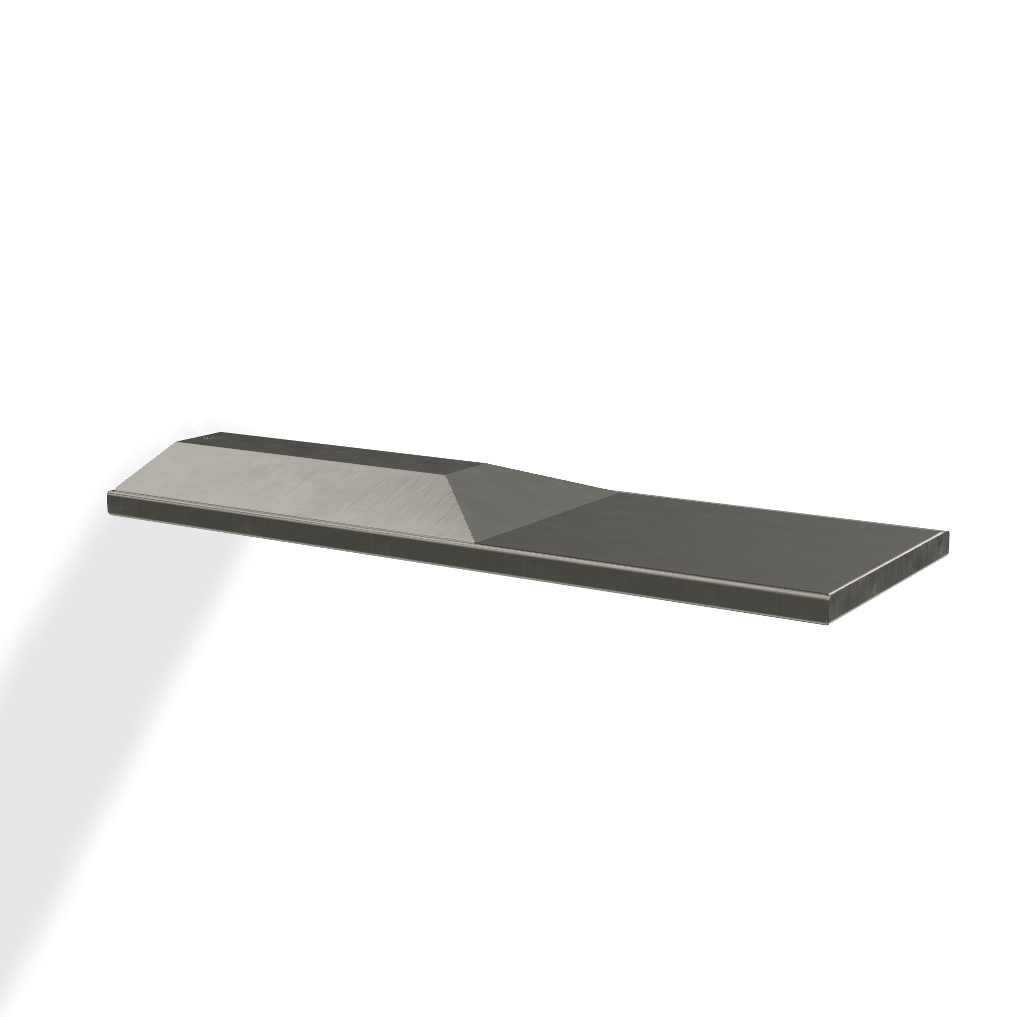 Disegno tecnico con quote di Treemme ITRTBR382IS soffione doccia 74x17 rettangolare a Acciaio - Rubinetterie Treemme