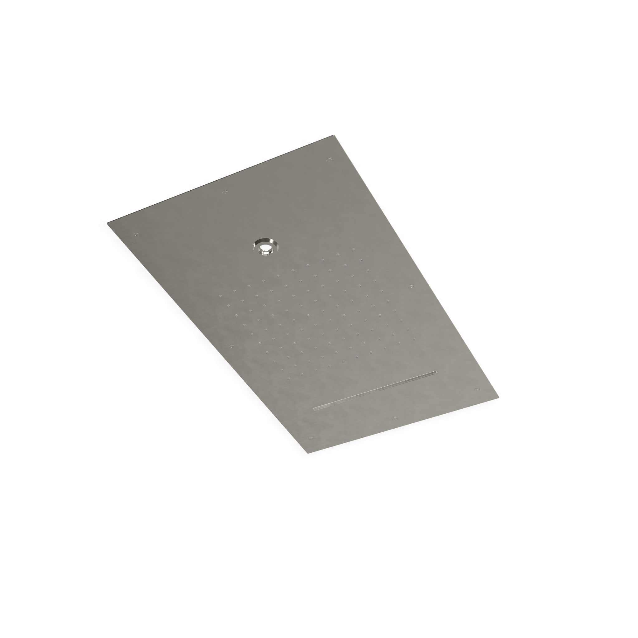 Treemme ITRTBR385IS soffione doccia 70x40 ad incasso con Acciaio, dettaglio ravvicinato della finitura e del marchio...