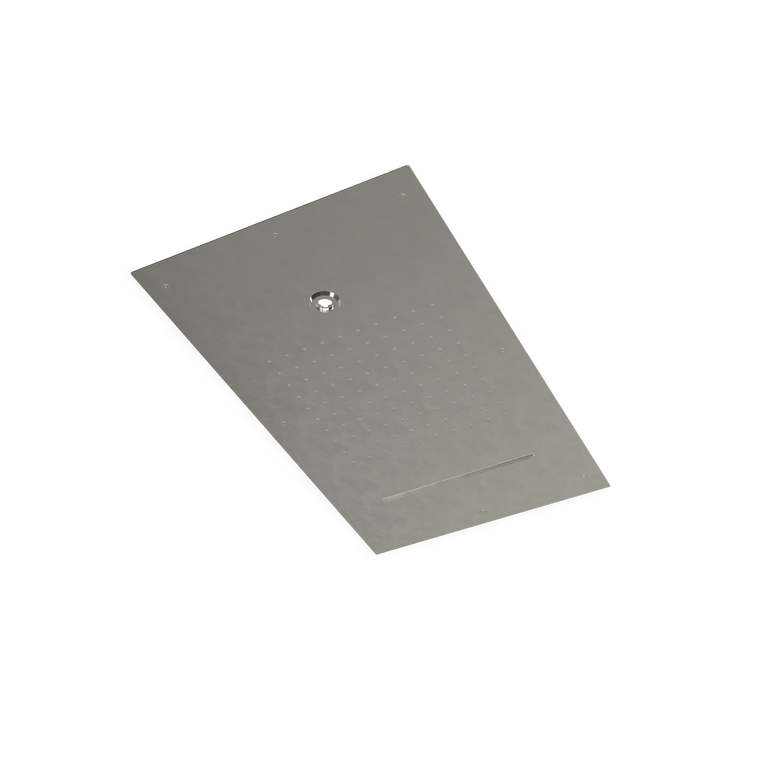 Treemme ITRTBR385IS soffione doccia 70x40 ad incasso con Acciaio, dettaglio ravvicinato della finitura e del marchio...