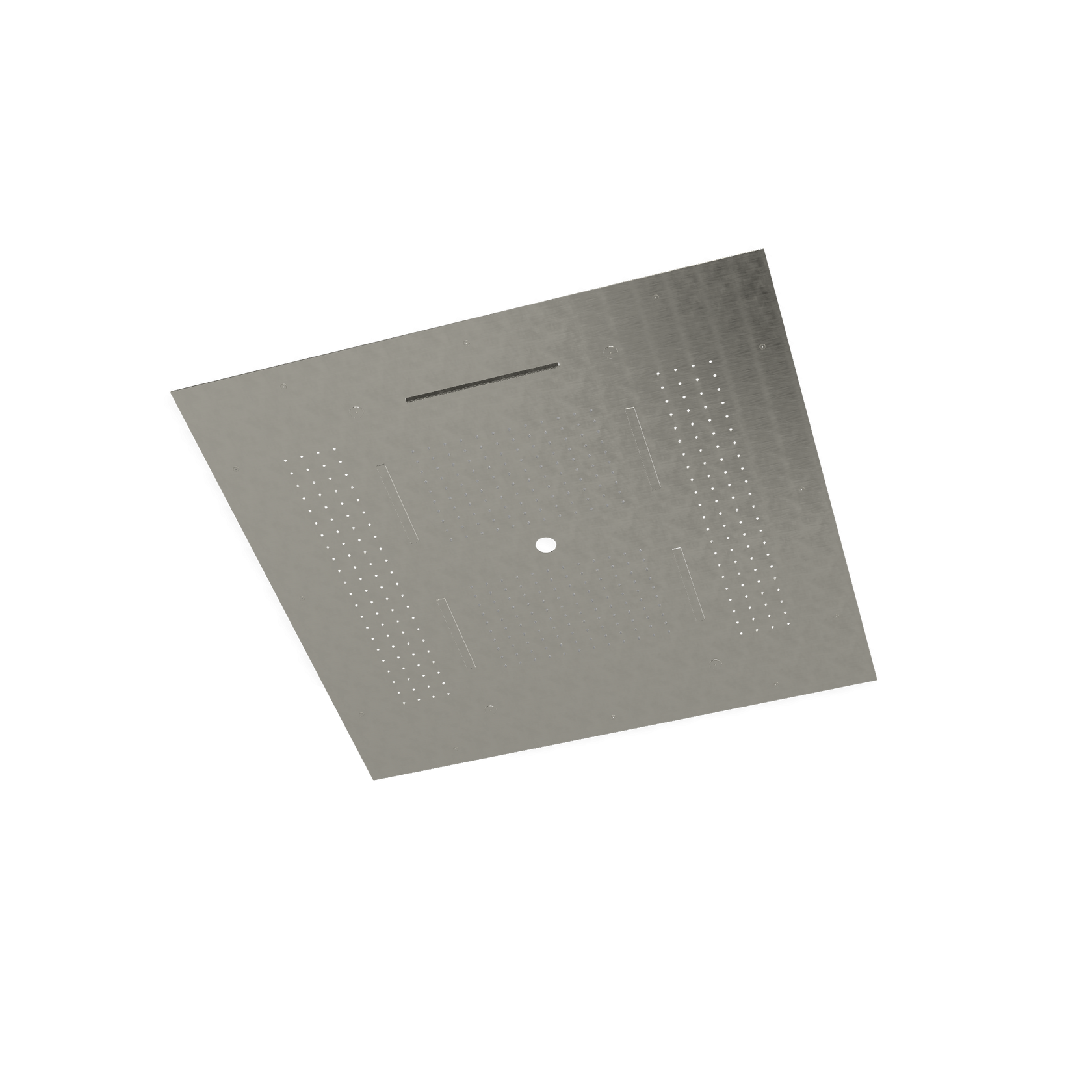 Treemme ITRTBR389IS soffione doccia 95x95 a soffitto 5 Acciaio, dettaglio ravvicinato della finitura e del marchio...