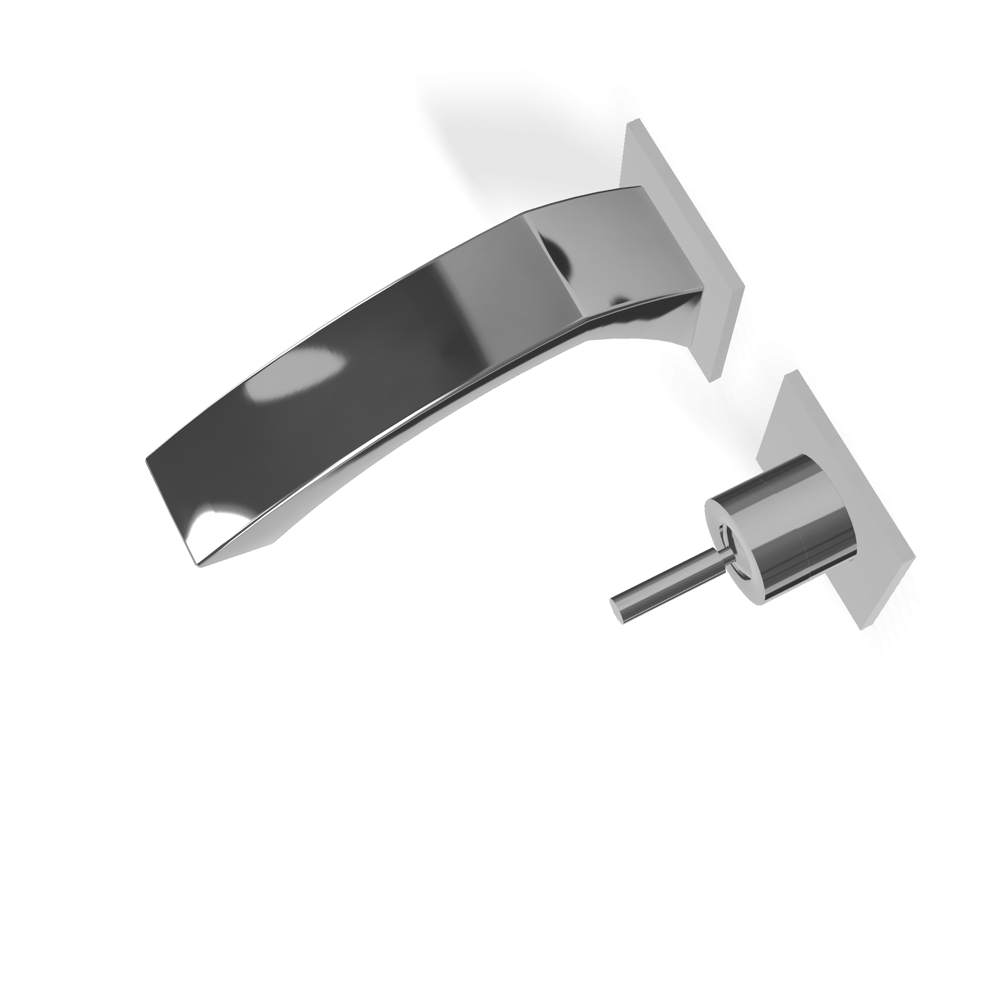 Treemme Arche Miscelatore lavabo 193 mm leva stick senza Cromo Lucido, vista laterale del profilo e della forma...