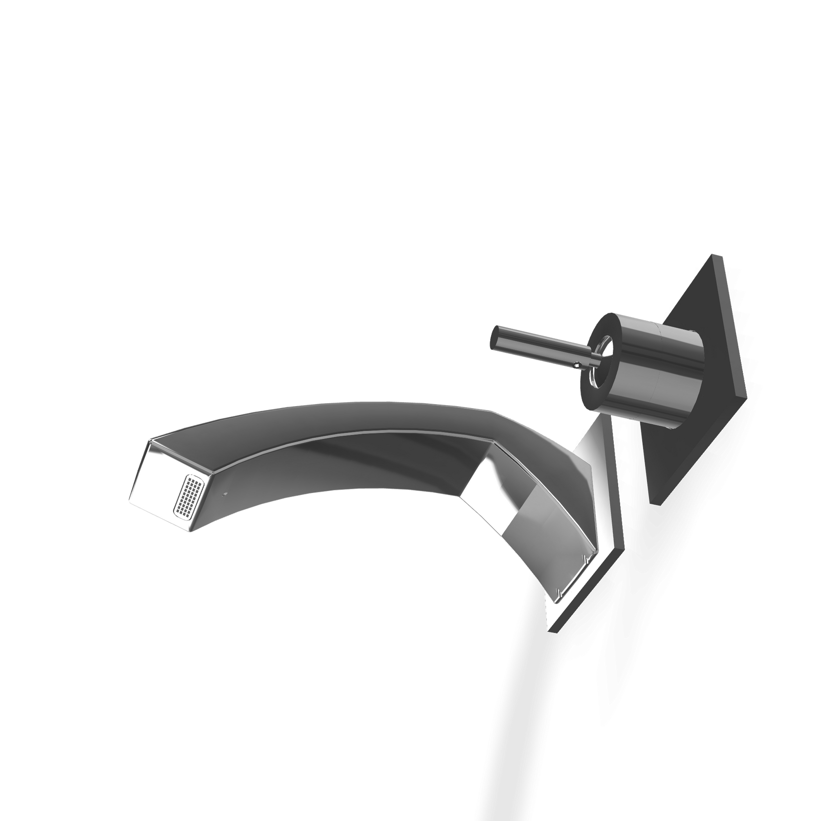 Treemme Arche Miscelatore lavabo 193 mm leva stick senza Cromo Lucido visto dall'alto con scarico e interno visibili...