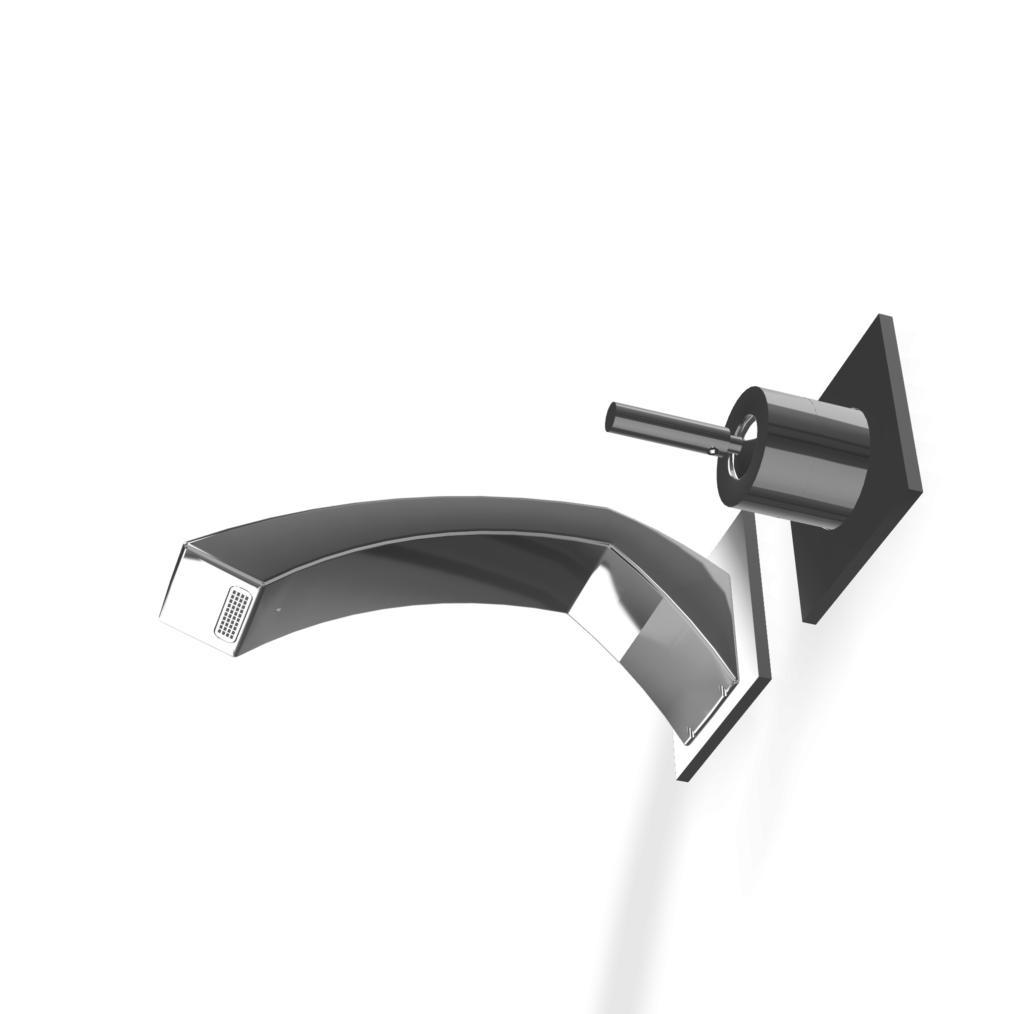 Treemme Arche Miscelatore lavabo 193 mm leva stick senza Cromo Lucido visto dall'alto con scarico e interno visibili...