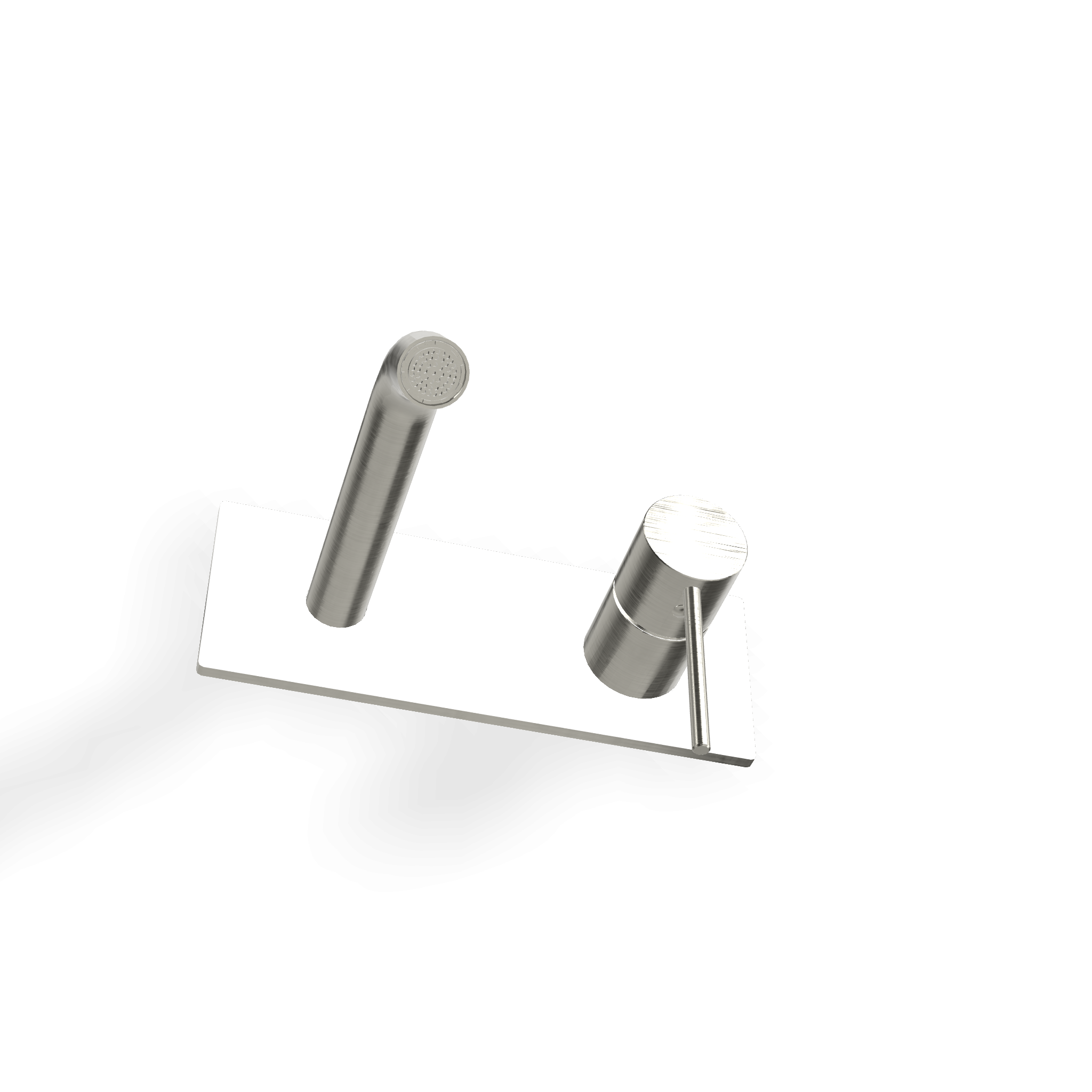Treemme 40mm miscelatore lavabo a muro senza parte incasso Acciaio, vista laterale del profilo e della forma...