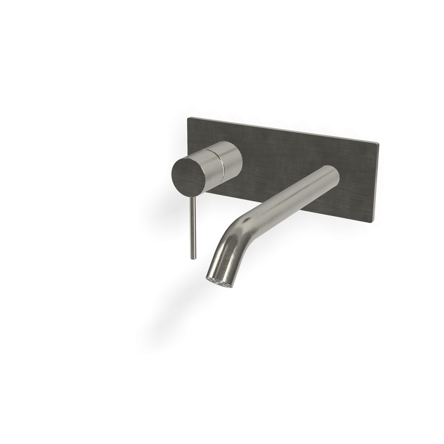 Treemme 40mm miscelatore lavabo a muro senza parte incasso Acciaio, vista frontale su sfondo bianco - Rubinetterie Treemme