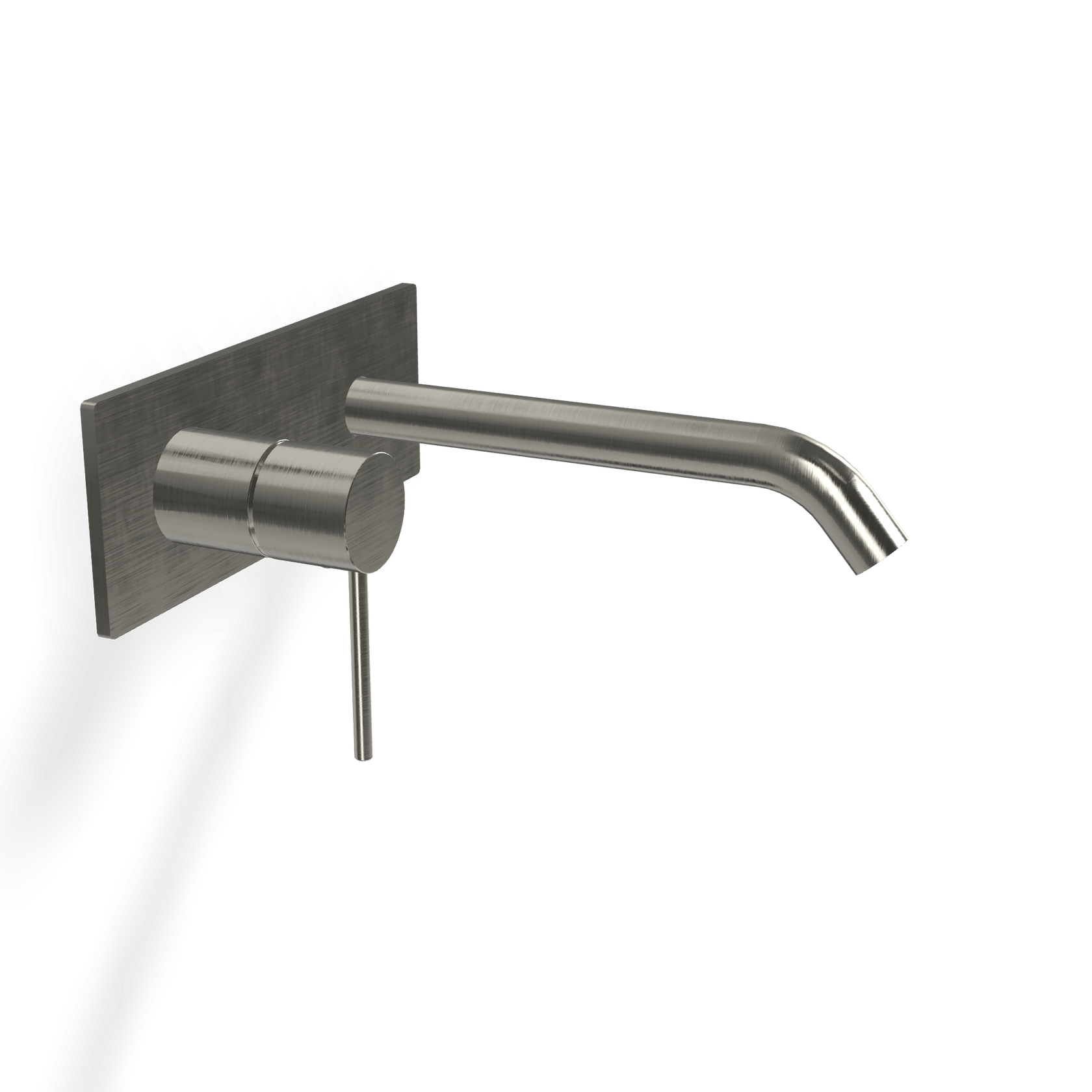 Treemme 40mm miscelatore lavabo a muro senza parte incasso Acciaio, vista laterale del profilo e della forma...