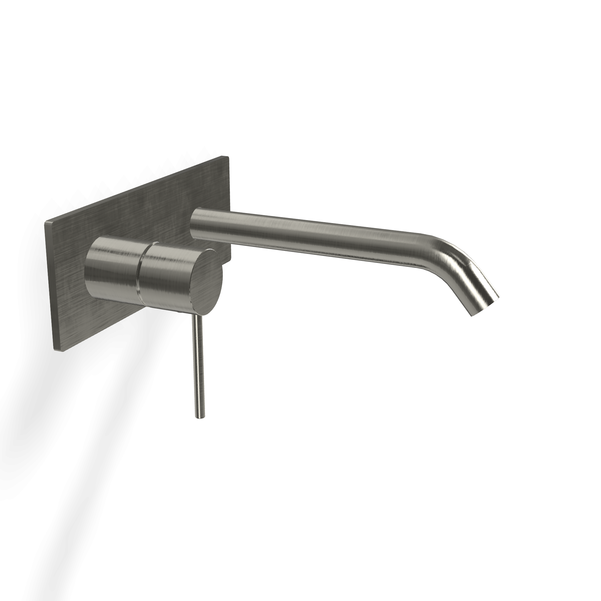 Treemme 40mm miscelatore lavabo a muro senza parte incasso Acciaio, vista laterale del profilo e della forma...