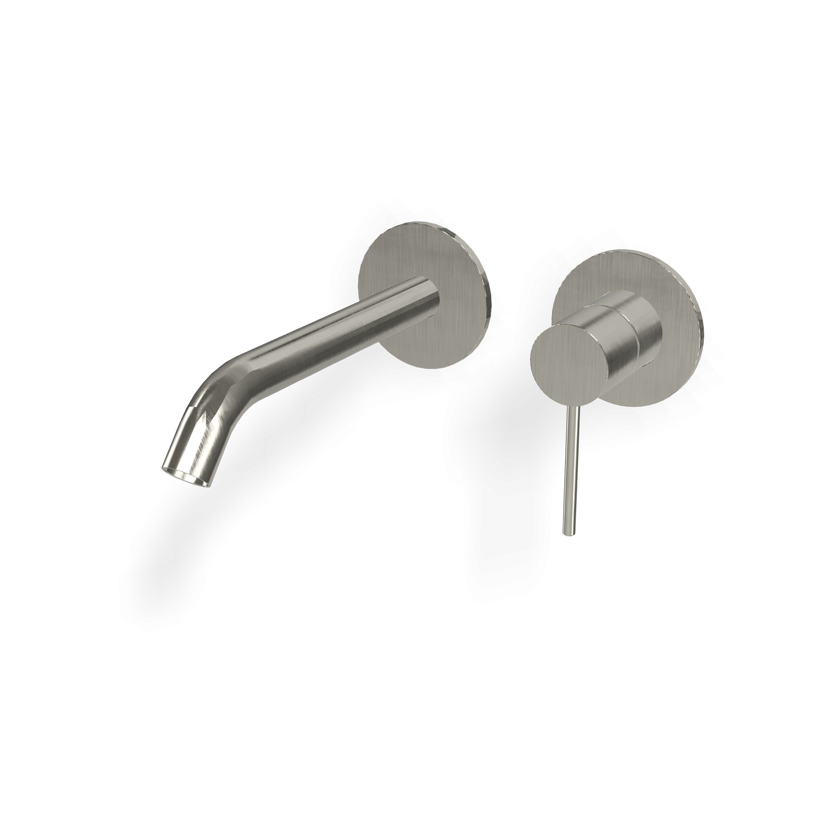 Treemme 40mm miscelatore lavabo a muro 220 mm senza parte Acciaio, vista laterale del profilo e della forma...