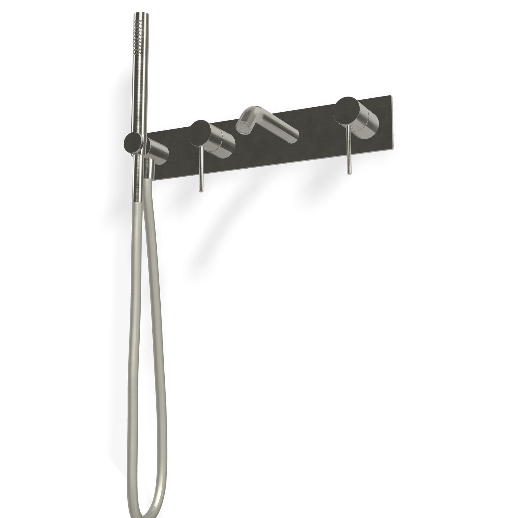 Treemme 40mm miscelatore vasca monocomando a muro con Acciaio ambientato in box doccia con pareti in vetro - Rubinetterie...