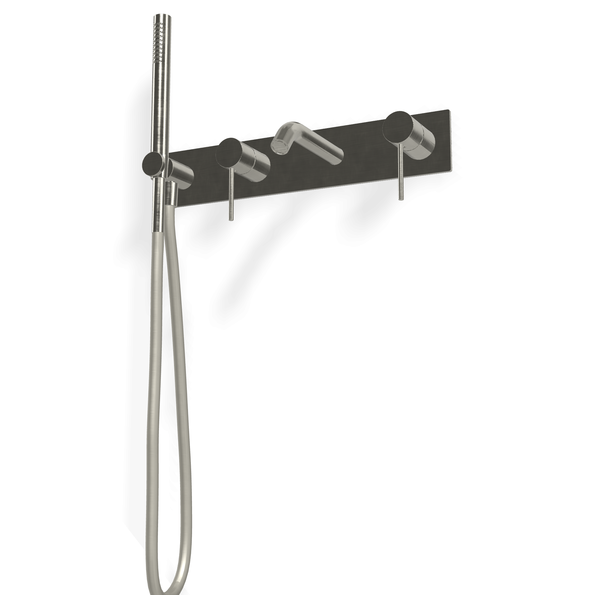 Treemme 40mm miscelatore vasca monocomando a muro con Acciaio ambientato in box doccia con pareti in vetro - Rubinetterie...