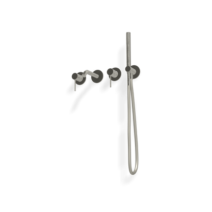 Treemme 40mm RWIT13D8IS04 miscelatore vasca a muro con bocca e doccetta senza parte incasso inox satinato