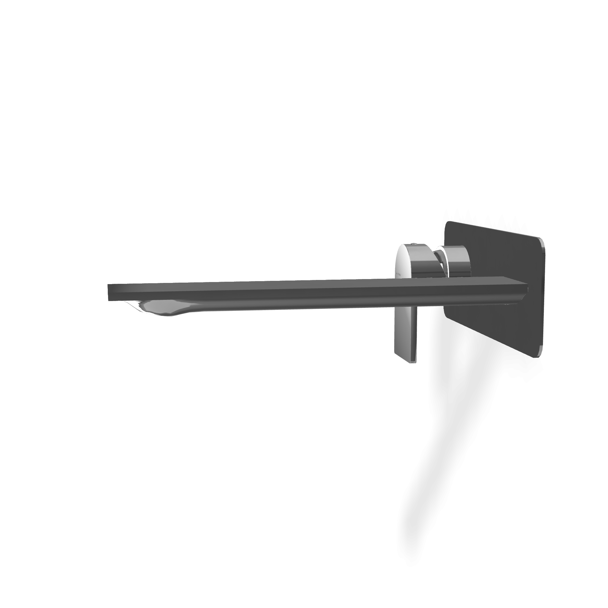 Treemme Ran miscelatore lavabo incasso 232mm senza parte Cromo Lucido, vista laterale del profilo e della forma...