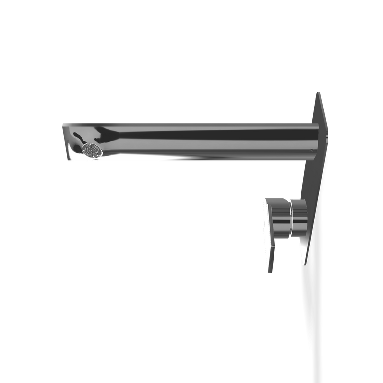 Treemme Ran miscelatore lavabo incasso 232mm senza parte Cromo Lucido, vista frontale su sfondo bianco - Rubinetterie Treemme