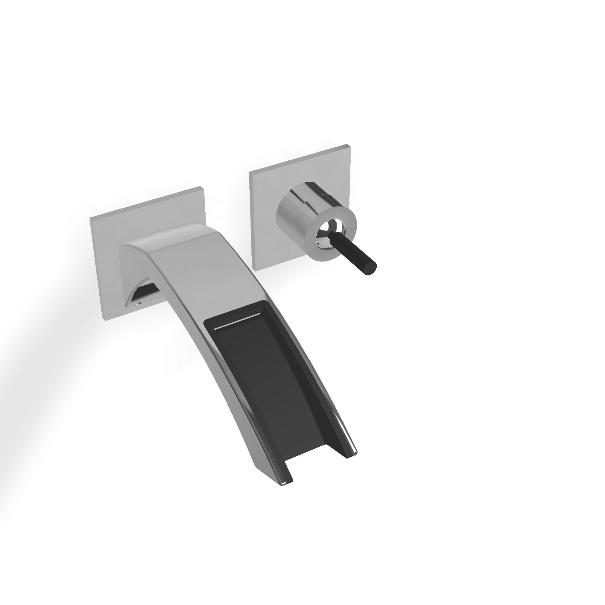 Treemme Arche Miscelatore lavabo cascata 193 mm senza parte Cromo Lucido, vista frontale su sfondo bianco - Rubinetterie...