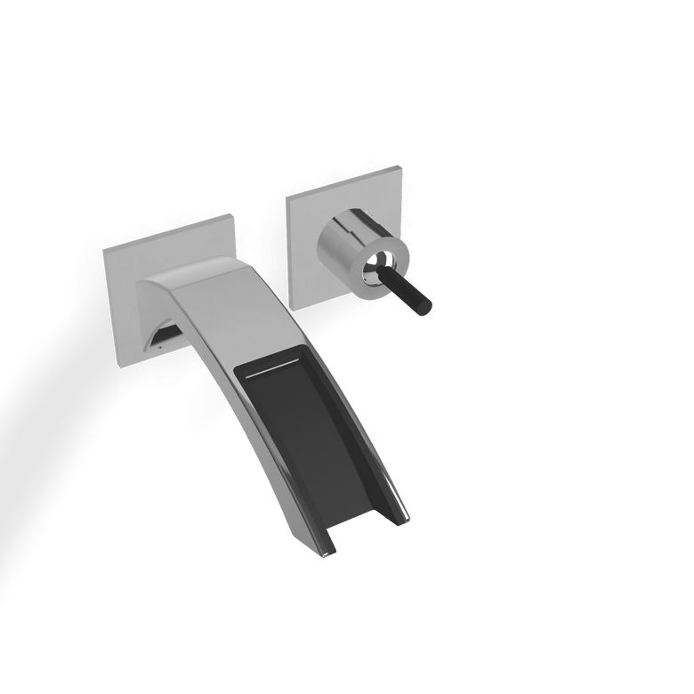 Treemme Arche Miscelatore lavabo cascata 193 mm senza parte Cromo Lucido, vista frontale su sfondo bianco - Rubinetterie...