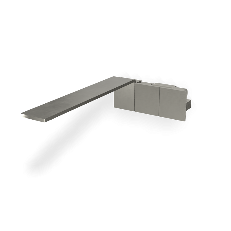 Treemme 5mm rwit2552is10 gruppo lavabo a muro 252 mm senza Acciaio, vista frontale su sfondo bianco - Rubinetterie Treemme