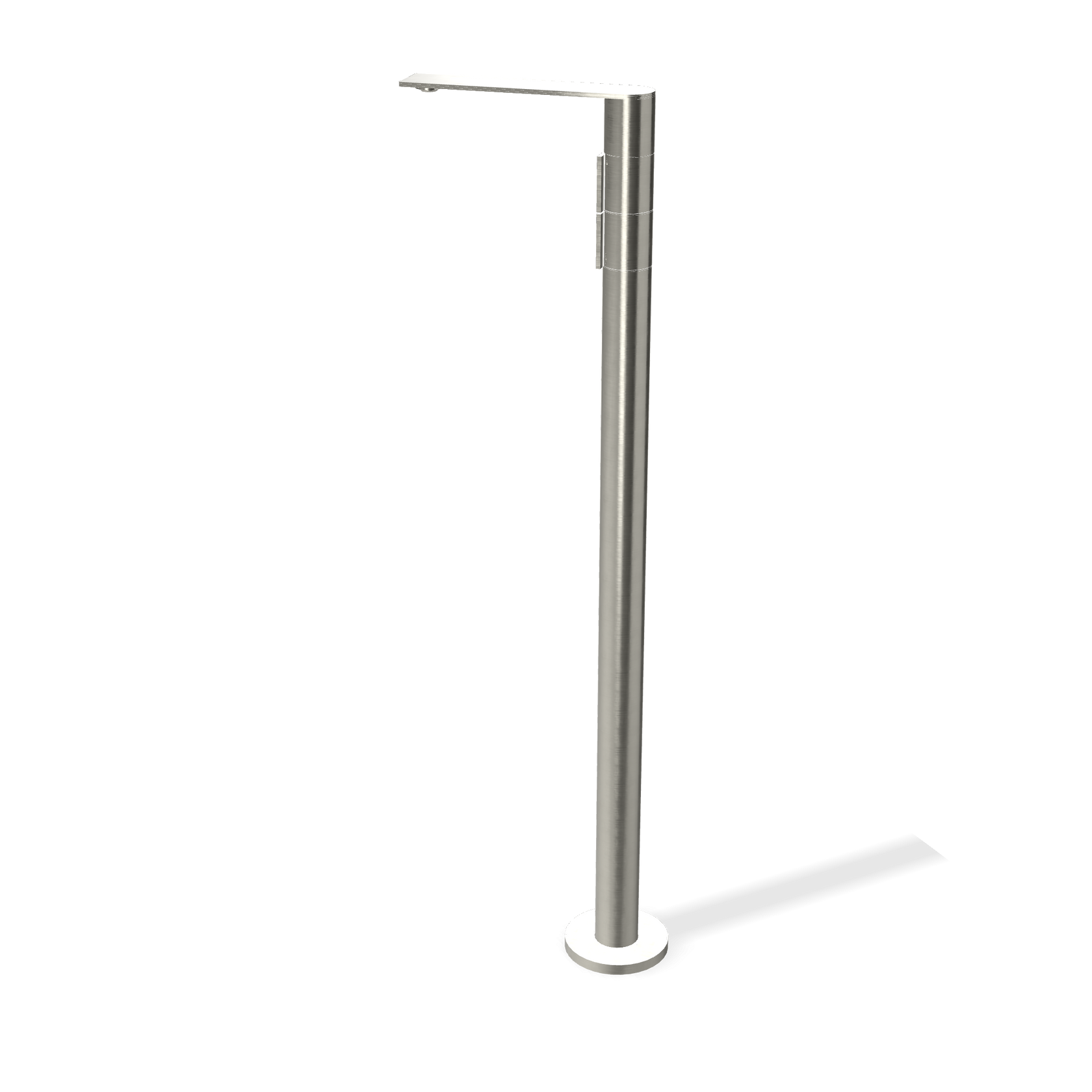Treemme 5mm miscelatore lavabo a pavimento in acciaio inox in satinato ambientato su piano bagno con accessori...