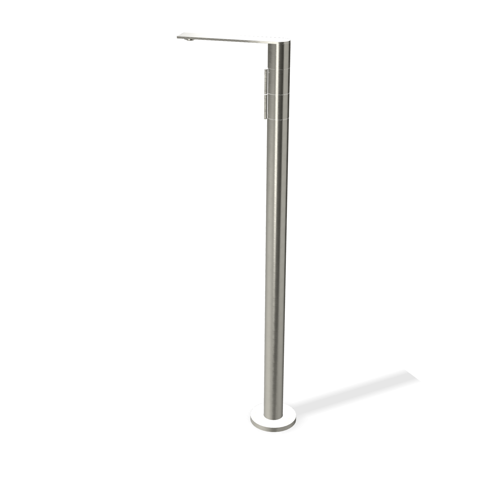 Treemme 5mm miscelatore lavabo a pavimento in acciaio inox in satinato ambientato su piano bagno con accessori...