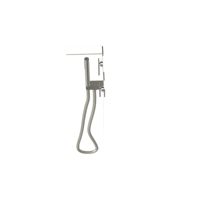 Treemme 5mm miscelatore vasca a muro quadro monocomando con doccetta e flessibile senza parte incasso inox satinato